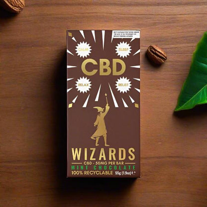 The Wizards Magic 50mg CBD Mint Chocolate Bar - 55g