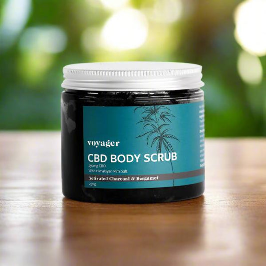 Voyager 250mg CBD Activated Charcoal & Bergamot Body Scrub - 250g