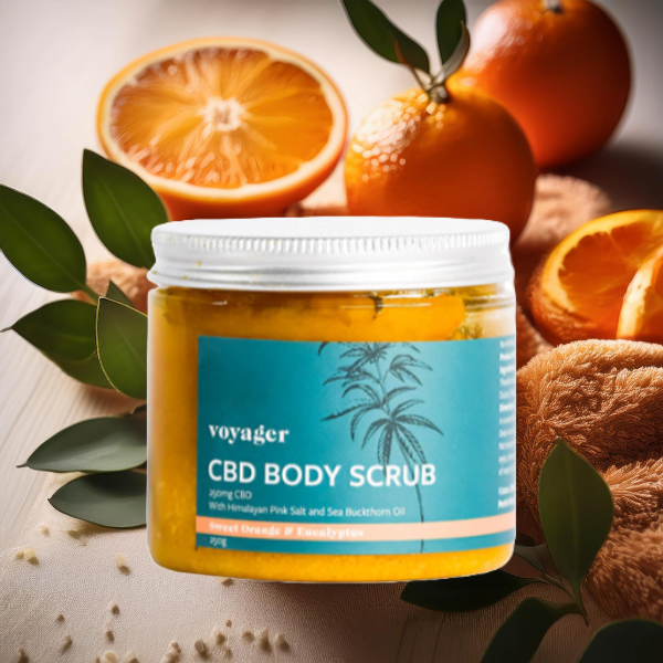 Voyager 250mg CBD Sweet Orange & Eucalyptus Body Scrub - 250g