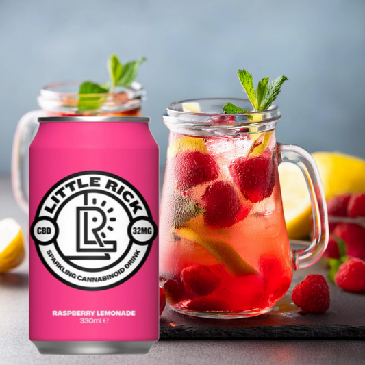 12 x Little Rick 32mg CBD Sparkling 330ml Raspberry Lemonade