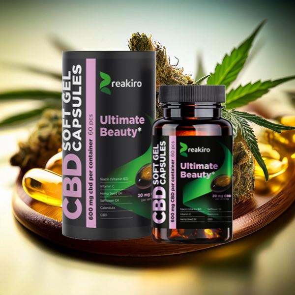 Reakiro 600mg CBD Full Spectrum Ultimate Beauty Capsules - 60 Caps (BUY 1 GET 1 FREE)