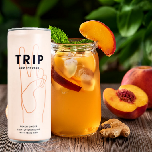 12 x TRIP 15mg CBD Infused Peach & Ginger Drink 250ml