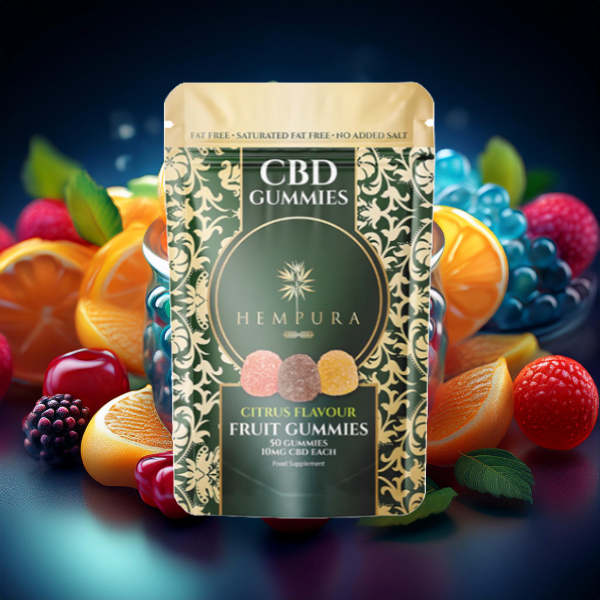 Hempura 500mg CBD Citrus Fruit Gummies - 50 Pieces