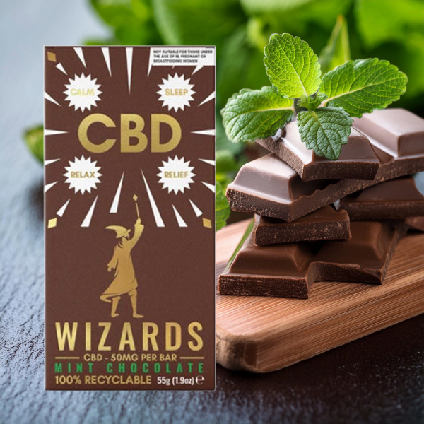 The Wizards Magic 50mg CBD Mint Chocolate Bar - 55g